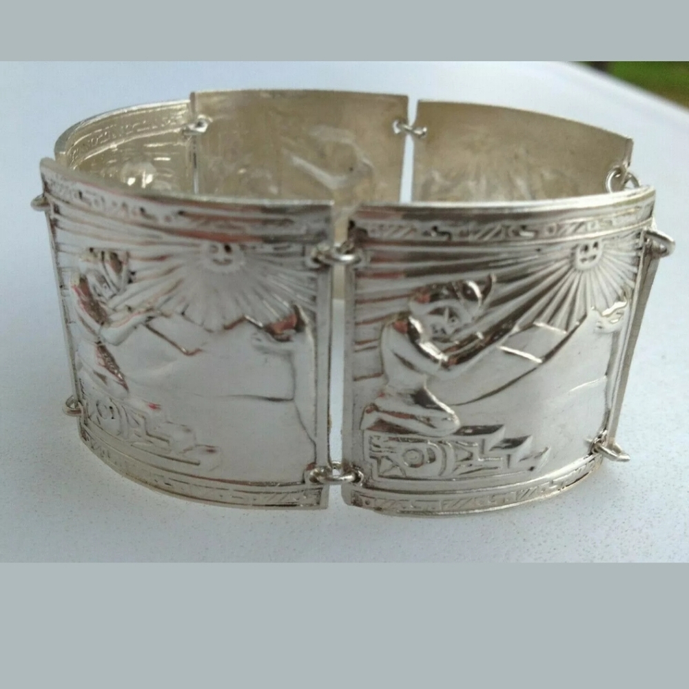 Silver Peruvian Bracelet - image 4